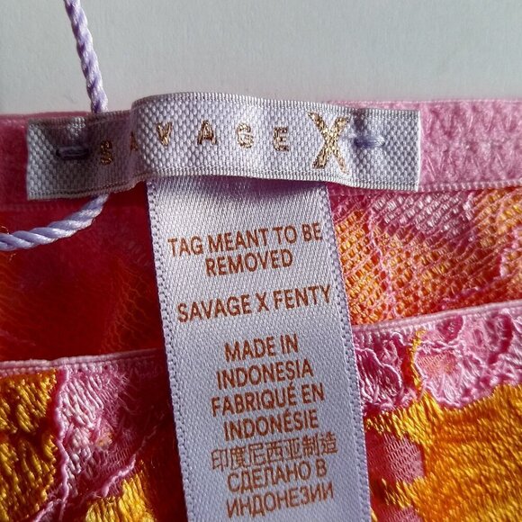Savage X Fenty Lingerie RIHANNA Lace Panties Pink Orange Purple Sz 2X Cheeky NEW - Picture 3 of 5